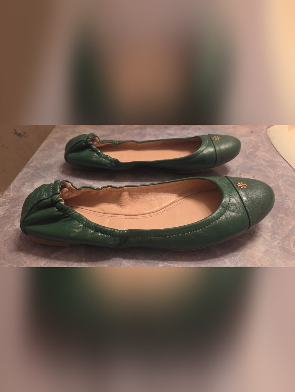 Tory Burch Green Leather Ballet Flats - Picture 5 of 6